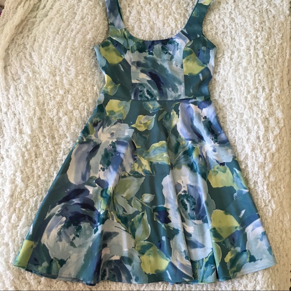 Blue Floral Watercolour Dress